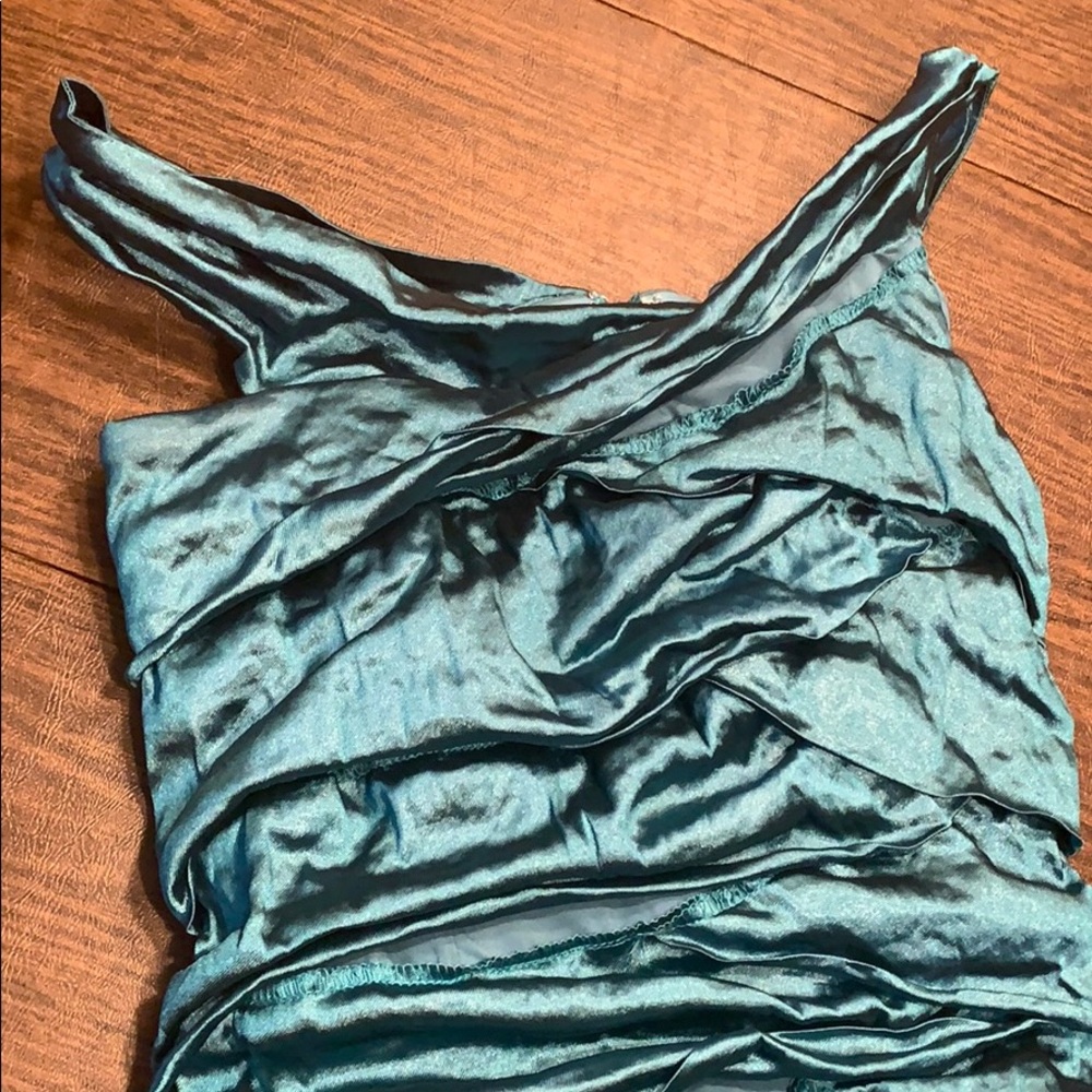 Nicole Miller Shimmery Turquoise Bodycon Dress - Picture 2 of 7
